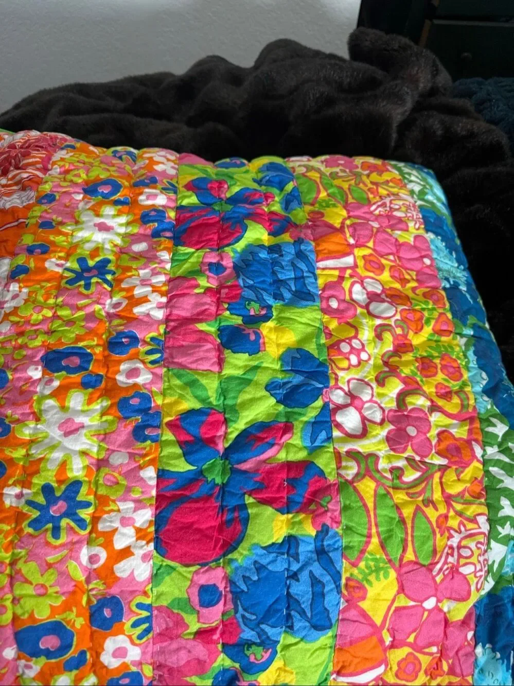 Annie Selke colorful, quilted, vibrant colors Throw Pillow  26x26